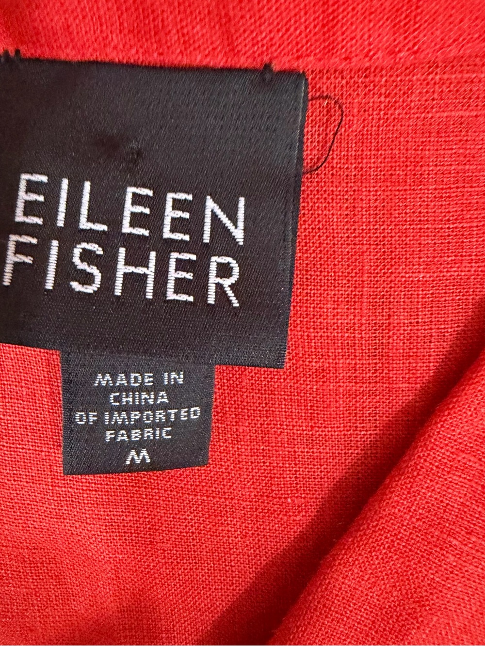 Eileen Fisher Burnt Orange Irish Linen Button Down Shirt Relaxed Fall M - Picture 9 of 10